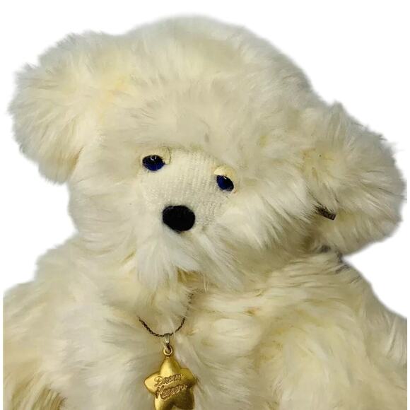 Vtg Annette Funicello Collectible Teddy Bear Plush w/ Necklace Bunny Slippers - Picture 2 of 9